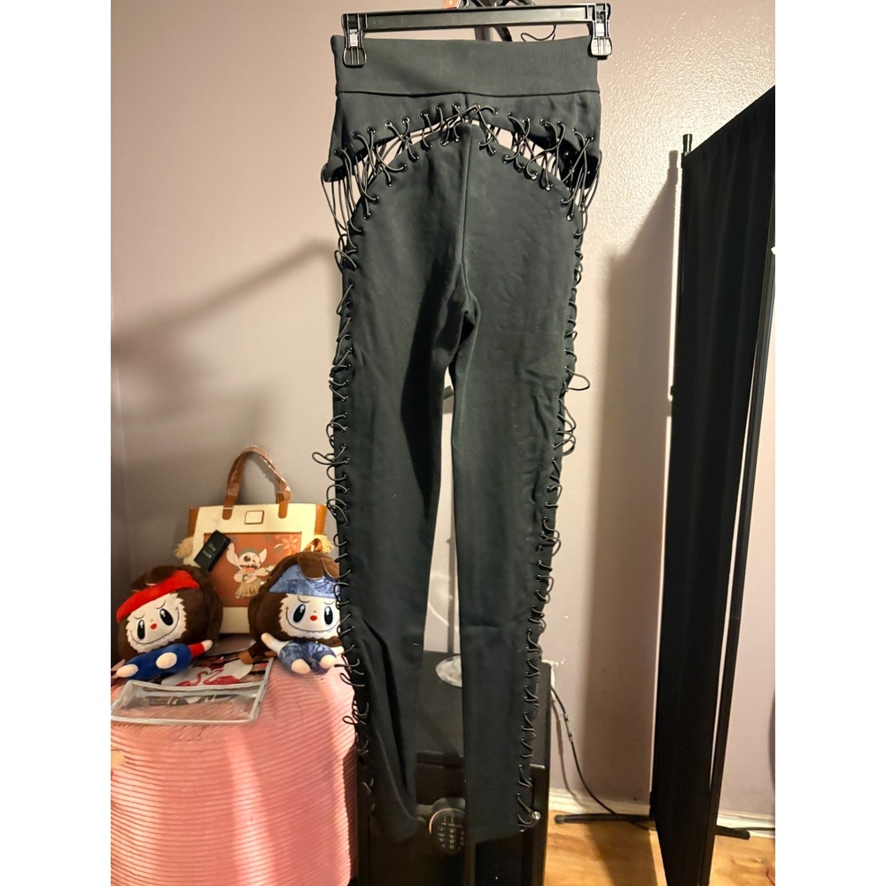Y&R Mazzi Bella Cross Tie Decorative Yoga Pants, Side Zip, Sz S